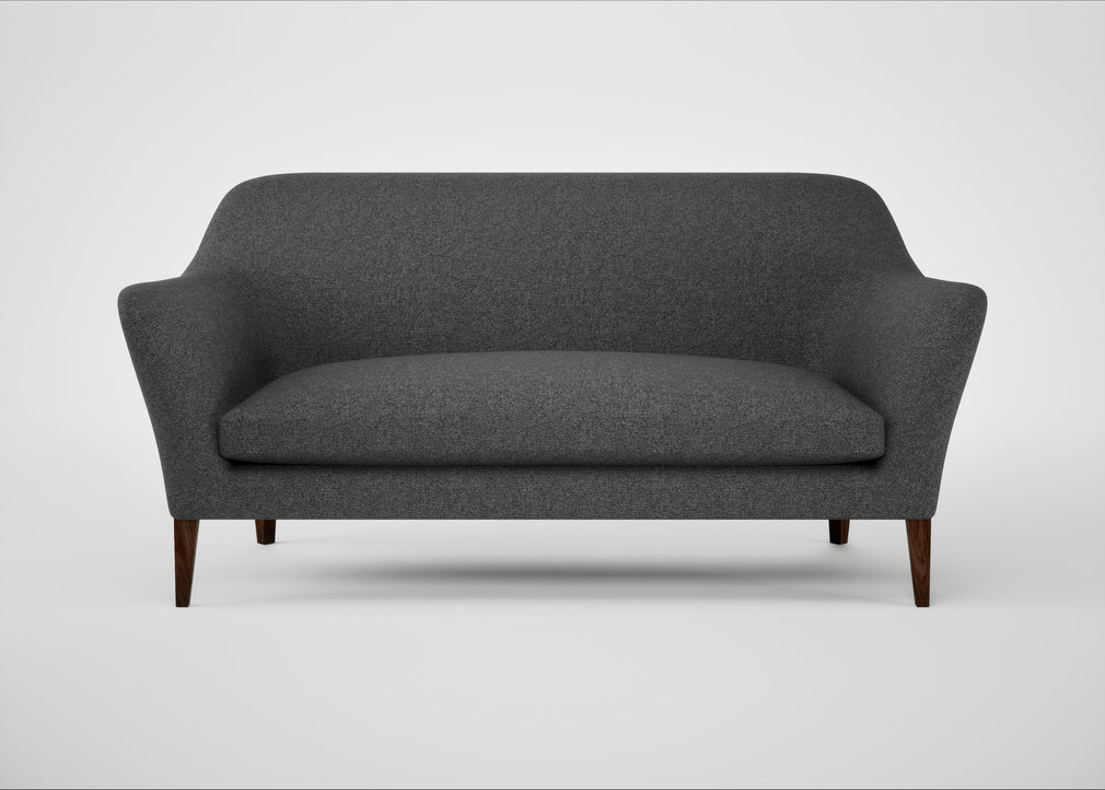 Wallis 3 Seater Sofa Melton Wool Granite / Walnut Stained