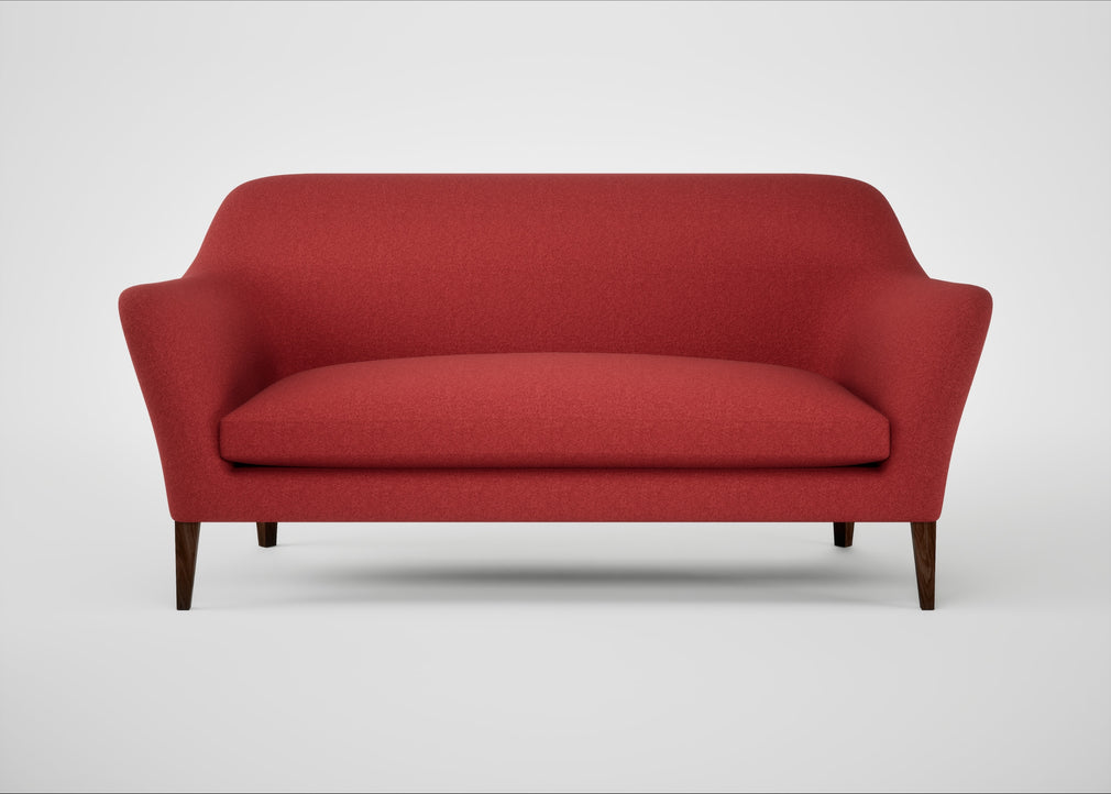 Wallis 3 Seater Sofa Melton Wool Red Oxide / Walnut Stained