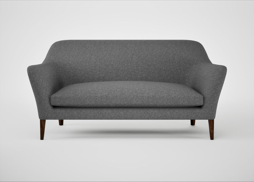 Wallis 3 Seater Sofa Melton Wool Shale / Walnut Stained
