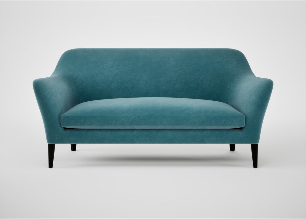 Wallis 3 Seater Sofa Smart Luxe Velvet Airforce Blue / Black