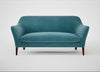 Wallis 3 Seater Sofa Smart Luxe Velvet Airforce Blue / Walnut Stained