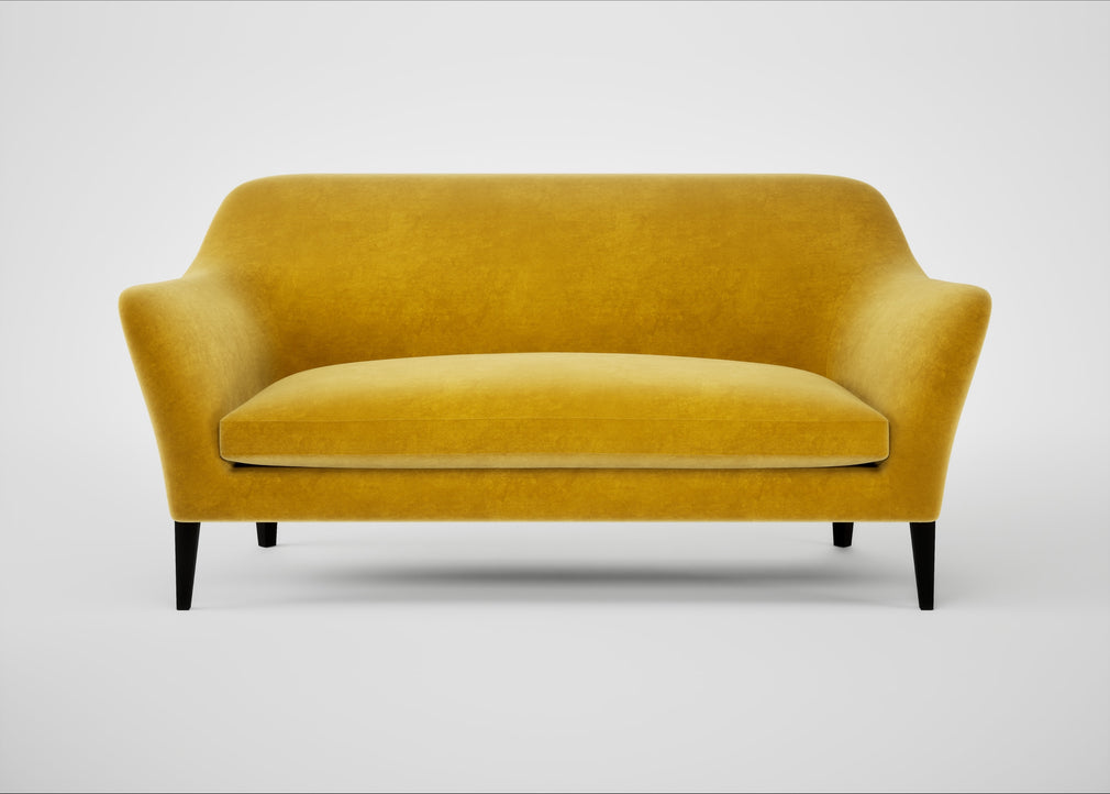 Wallis 3 Seater Sofa Smart Luxe Velvet Canary / Black