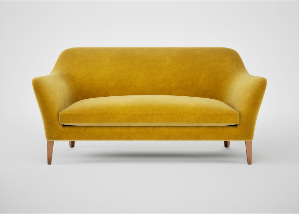 Wallis 3 Seater Sofa Smart Luxe Velvet Canary / Natural