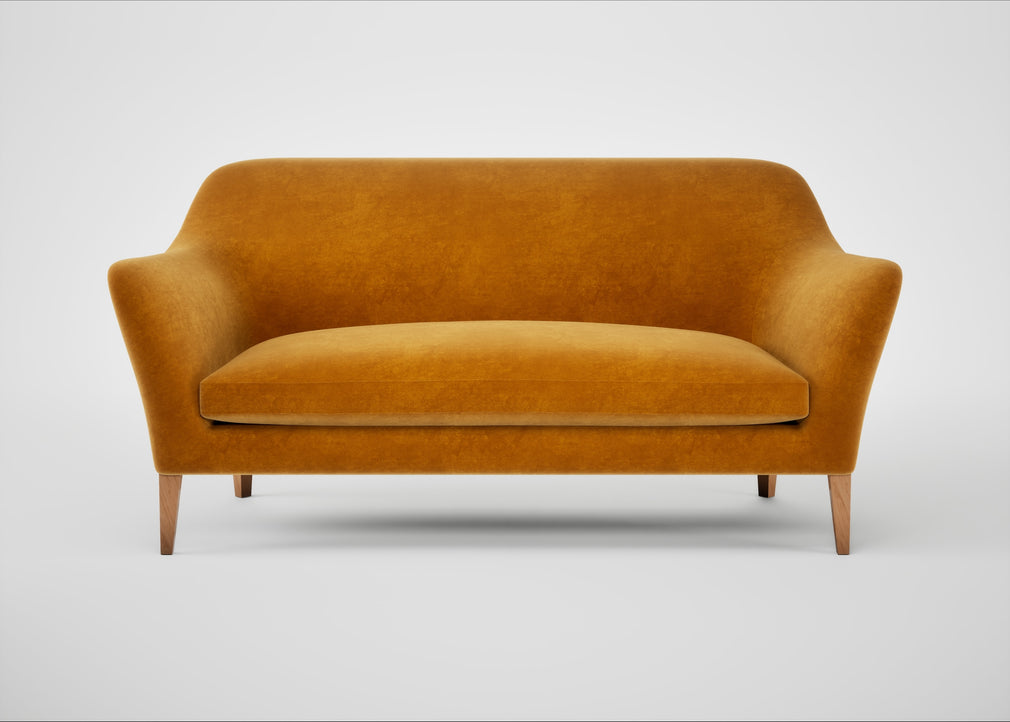 Wallis 3 Seater Sofa Smart Luxe Velvet Cognac / Natural