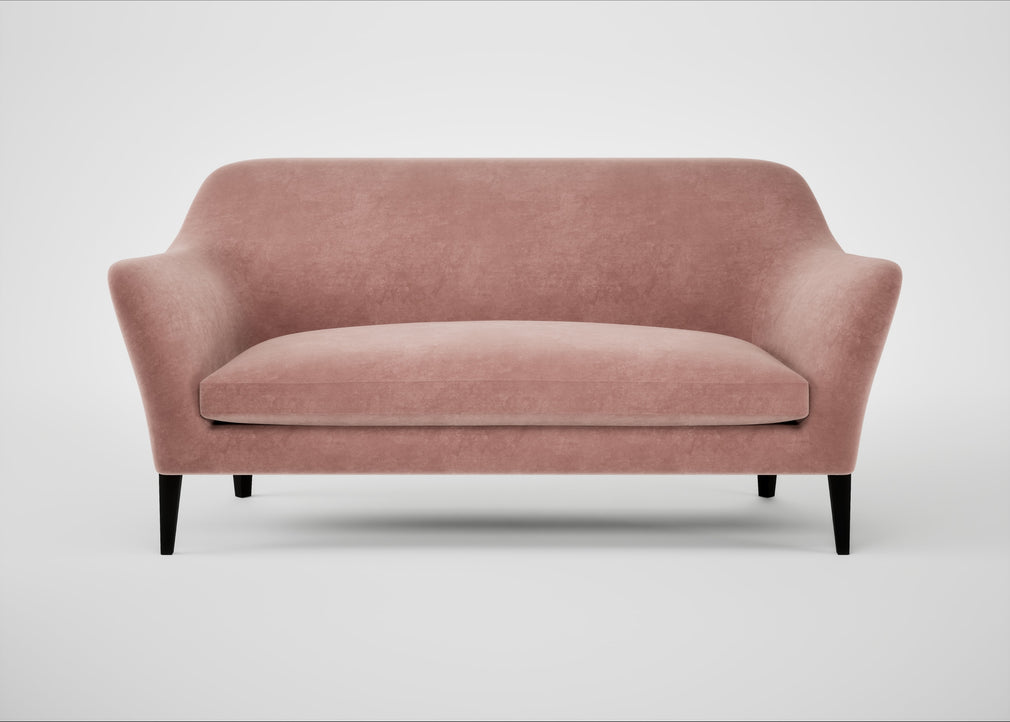 Wallis 3 Seater Sofa Smart Luxe Velvet Dusky Pink / Black