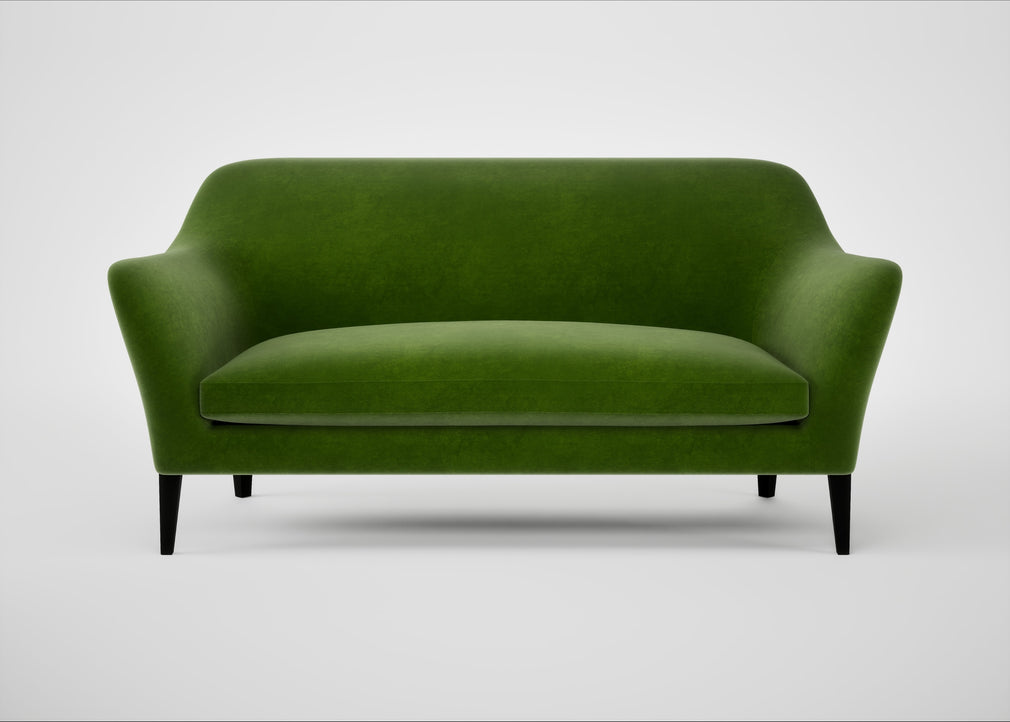 Wallis 3 Seater Sofa Smart Luxe Velvet Grass / Black
