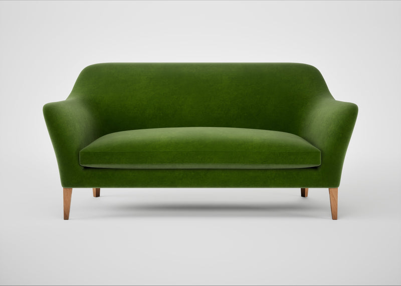 Wallis 3 Seater Sofa Smart Luxe Velvet Grass / Walnut Stained
