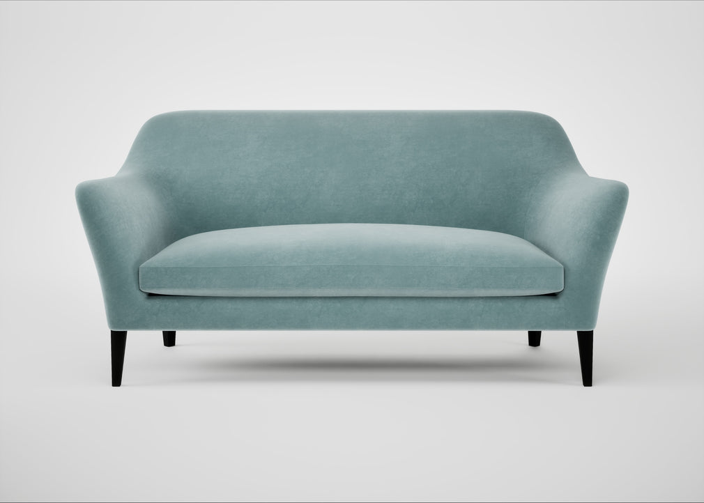 Wallis 3 Seater Sofa Smart Luxe Velvet Mineral Blue / Black