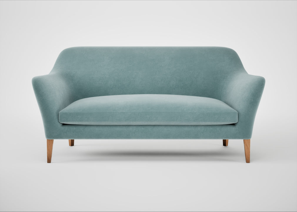 Wallis 3 Seater Sofa Smart Luxe Velvet Mineral Blue / Natural