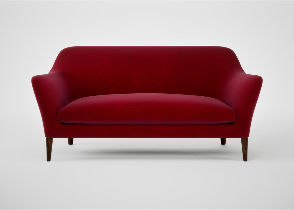 Wallis 3 Seater Sofa Smart Luxe Velvet Mulberry / Walnut Stained