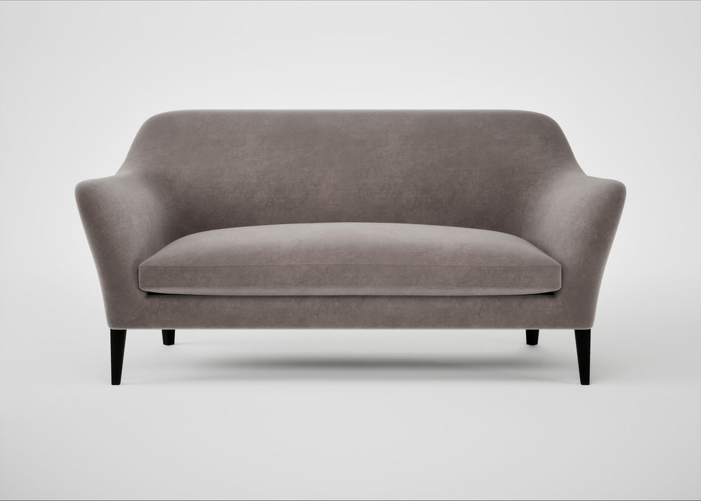 Wallis 3 Seater Sofa Smart Luxe Velvet Mushroom / Black