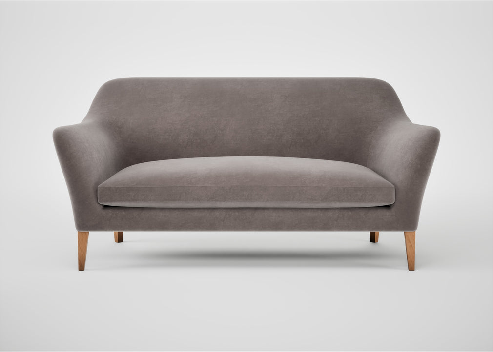 Wallis 3 Seater Sofa Smart Luxe Velvet Mushroom / Natural