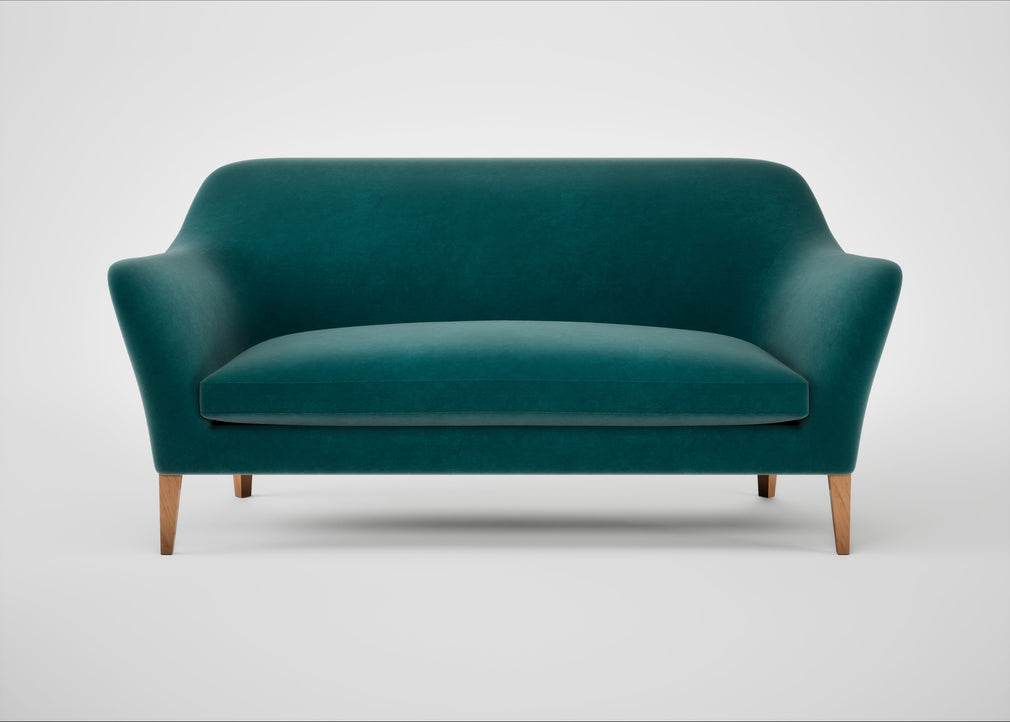 Wallis 3 Seater Sofa Smart Luxe Velvet Ocean Green / Natural