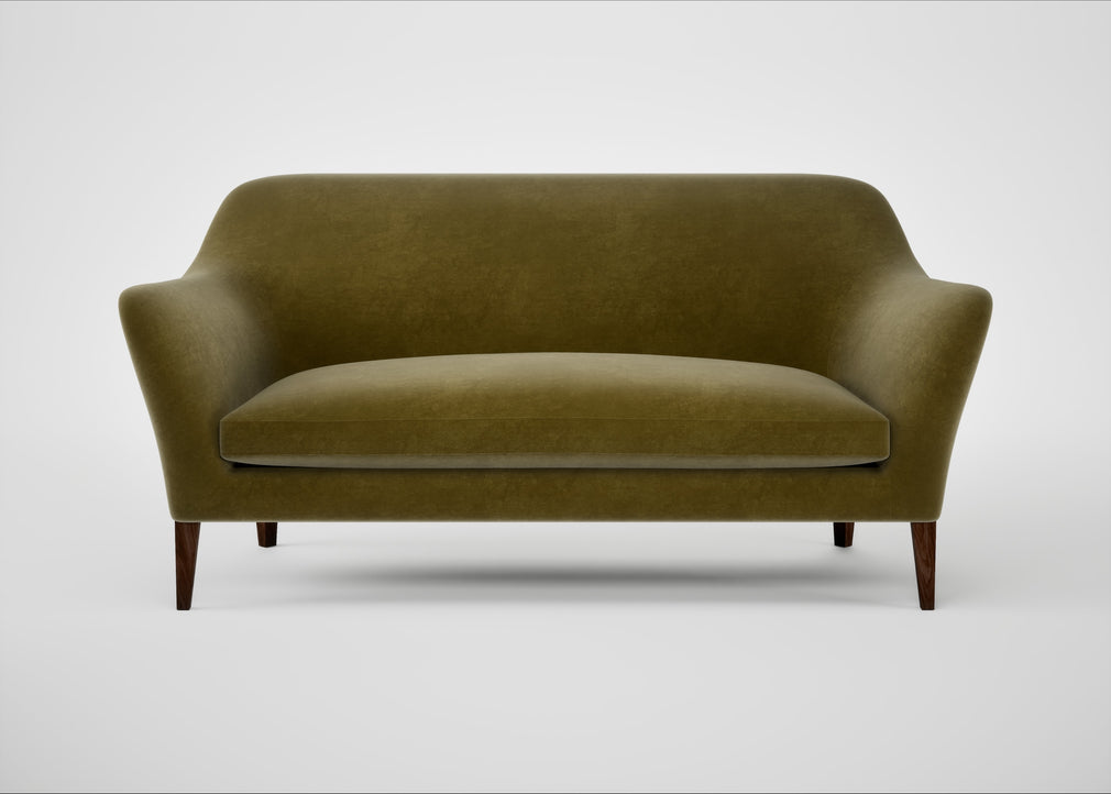 Wallis 3 Seater Sofa Smart Luxe Velvet Peridot / Walnut Stained