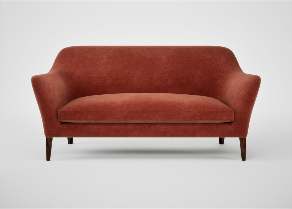 Wallis 3 Seater Sofa Smart Luxe Velvet Tawny / Walnut Stained