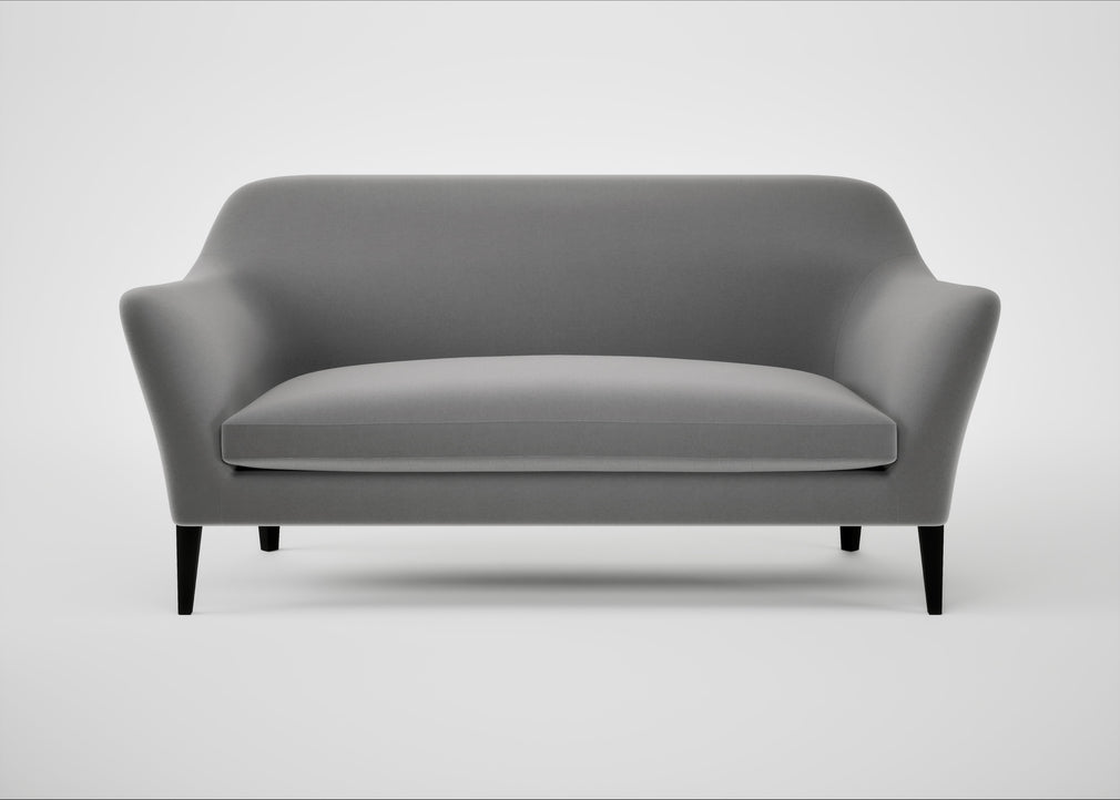 Wallis 3 Seater Sofa Smart Velvet Mercury / Black