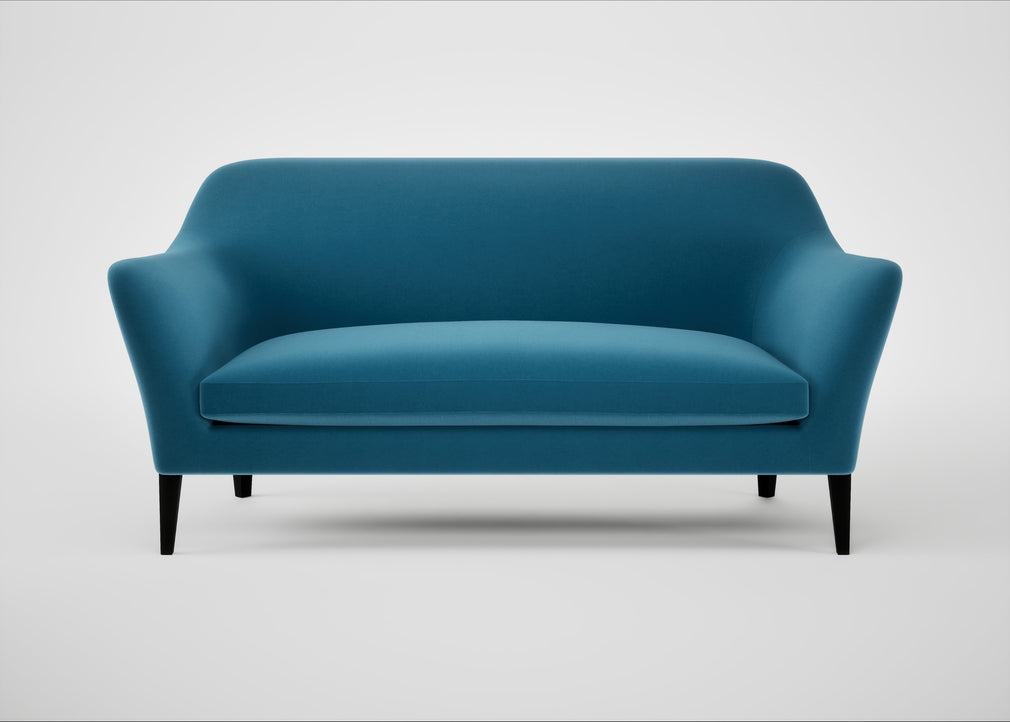 Wallis 3 Seater Sofa Smart Velvet Ocean Blue / Black