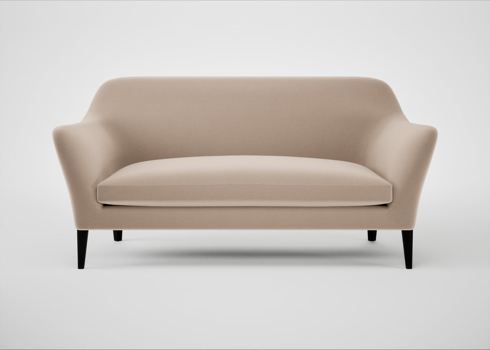 Wallis 3 Seater Sofa Smart Velvet Pebble / Black