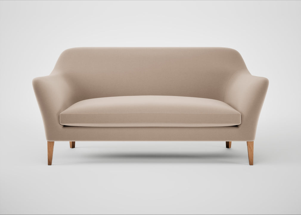 Wallis 3 Seater Sofa Smart Velvet Pebble / Natural