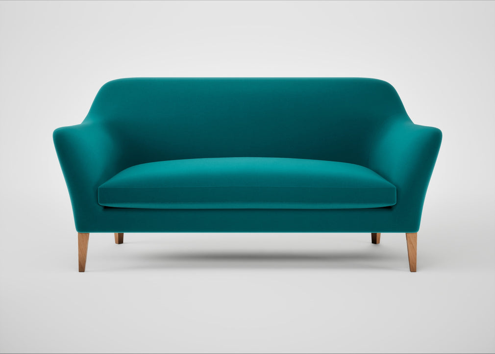 Wallis 3 Seater Sofa Smart Velvet Petrol / Natural