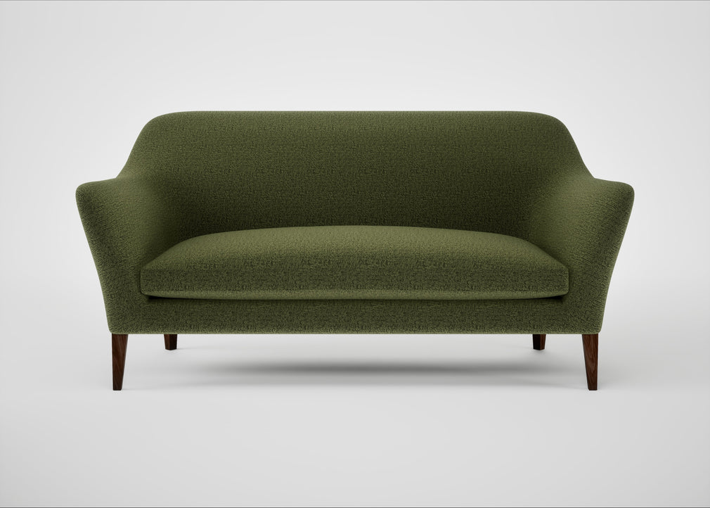 Wallis 3 Seater Sofa Boucle Velvet Wilder / Walnut Stained