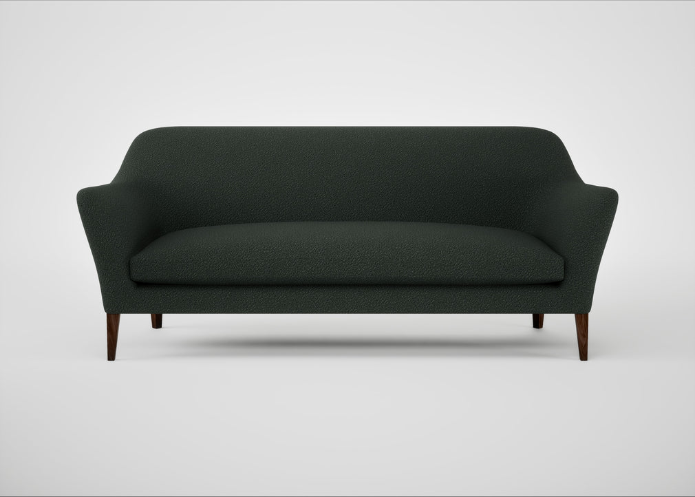 Wallis 4 Seater Sofa Boucle Fern / Walnut Stained