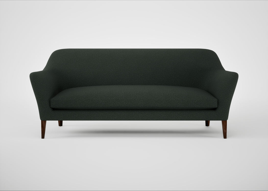 Wallis 4 Seater Sofa Boucle Fern / Walnut Stained