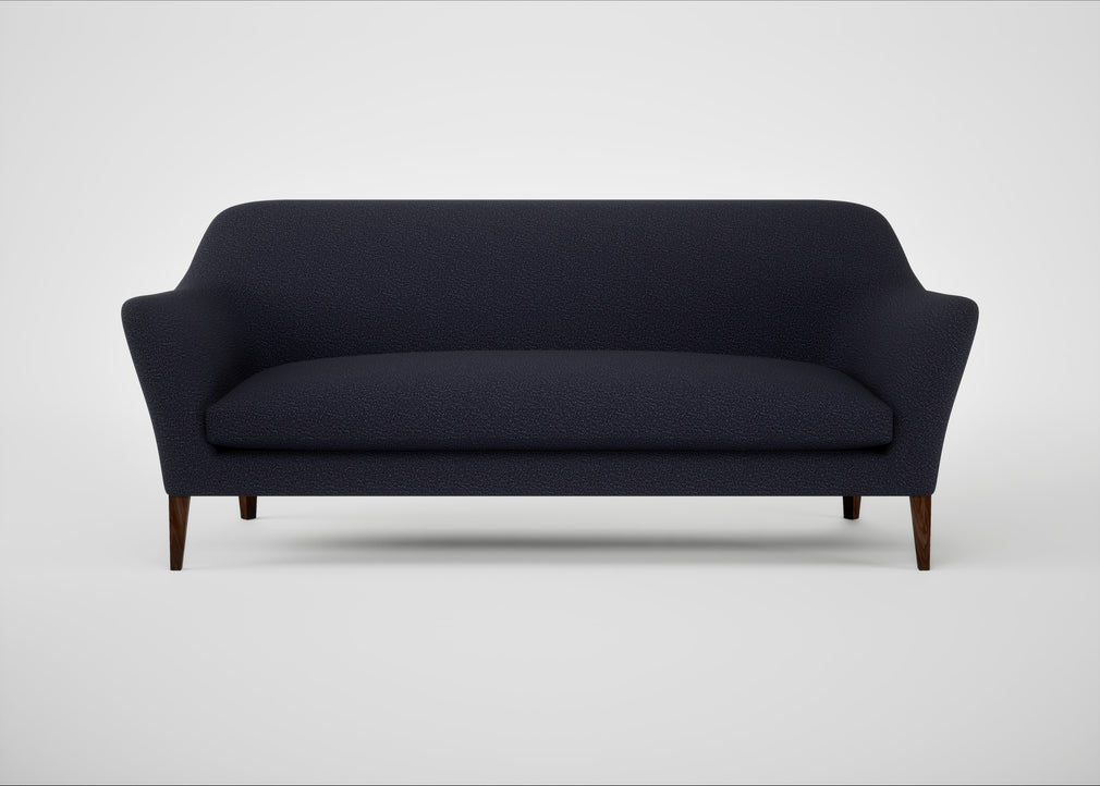 Wallis 4 Seater Sofa Boucle Indigo / Walnut Stained