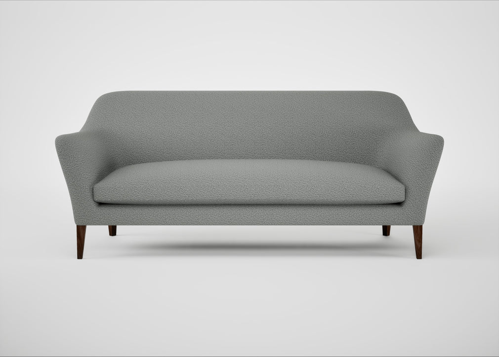 Wallis 4 Seater Sofa Boucle Steel / Walnut Stained
