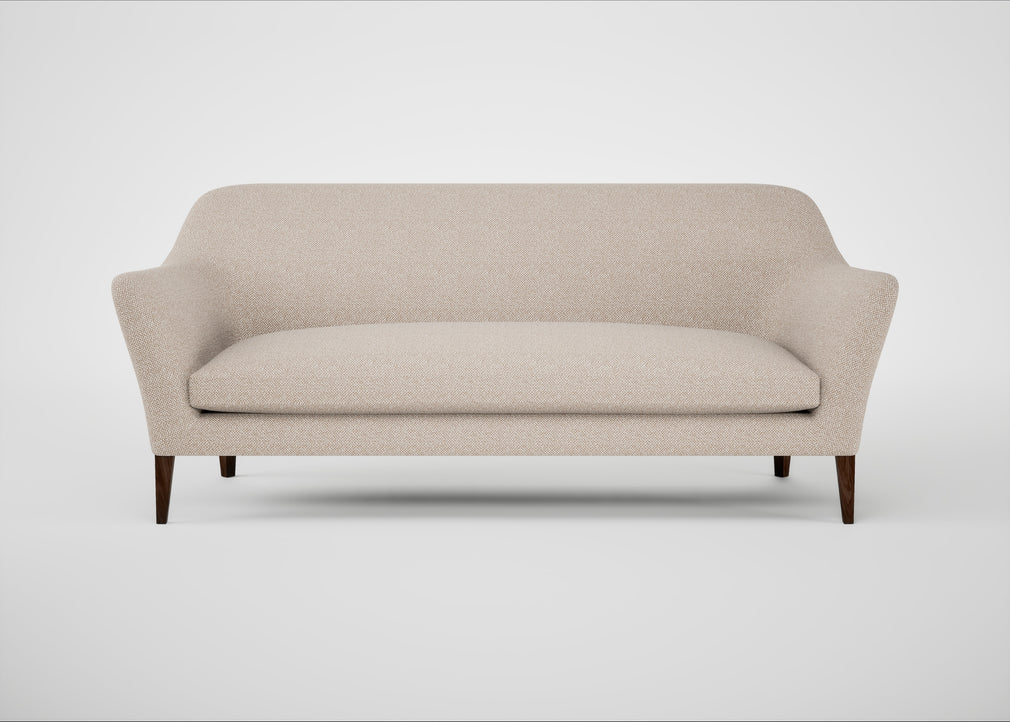 Wallis 4 Seater Sofa Boucle Tweed Pearl / Walnut Stained