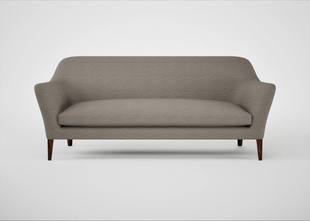 Wallis 4 Seater Sofa Broad Weave Pebble / Walnut Stained