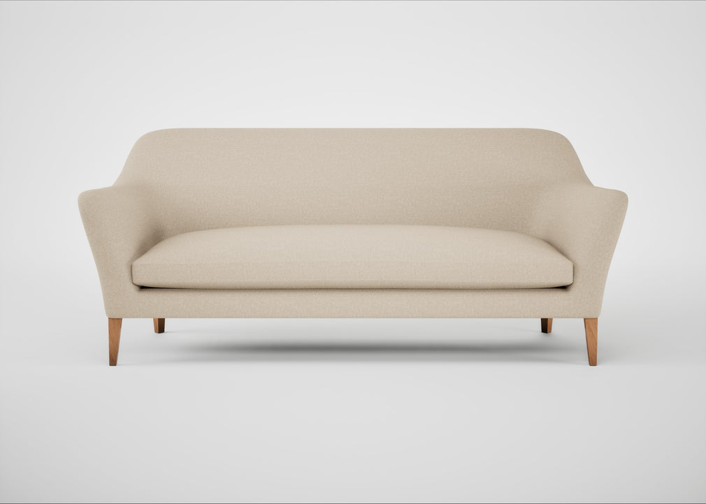 Wallis 4 Seater Sofa Brushed Cotton Oat / Walnut Stained