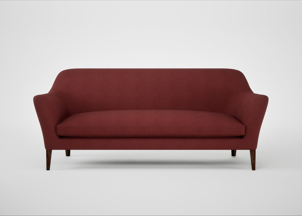 Wallis 4 Seater Sofa Capelo Linen-Cotton Etruscan Red / Walnut Stained