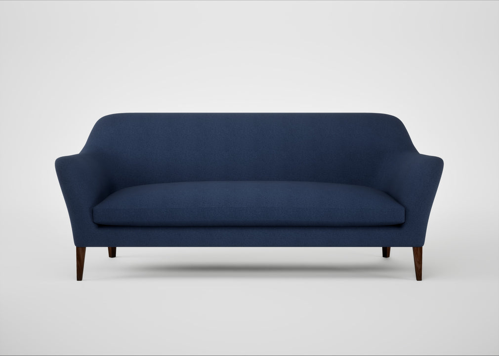 Wallis 4 Seater Sofa Capelo Linen-Cotton Inkspot / Walnut Stained
