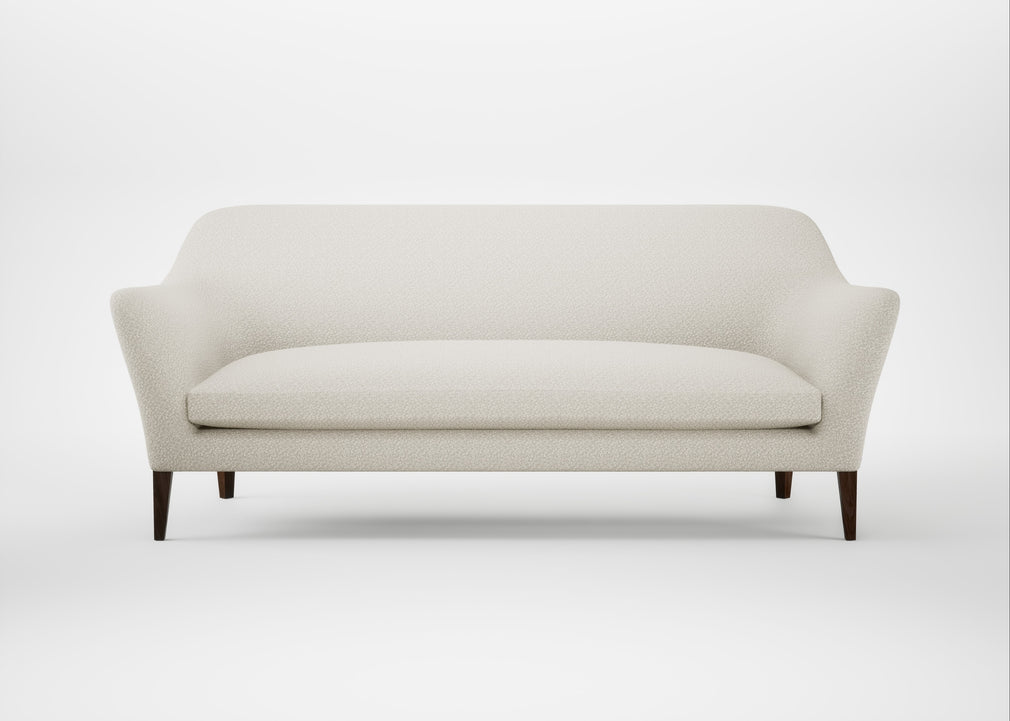 Wallis 4 Seater Sofa Chunky Boucle Ecru / Walnut Stained