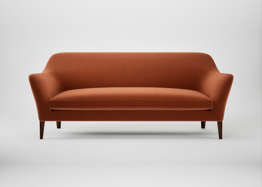 Wallis 4 Seater Sofa Cotton Velvet Russet / Walnut Stained