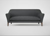 Wallis 4 Seater Sofa Melton Wool Granite / Walnut Stained