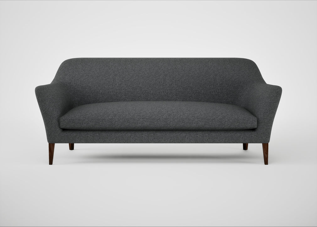 Wallis 4 Seater Sofa Melton Wool Granite / Walnut Stained