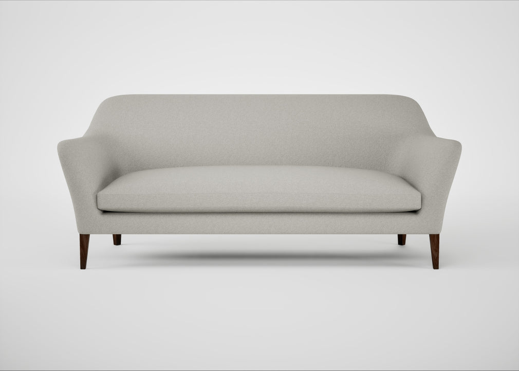 Wallis 4 Seater Sofa Melton Wool Limestone / Walnut Stained