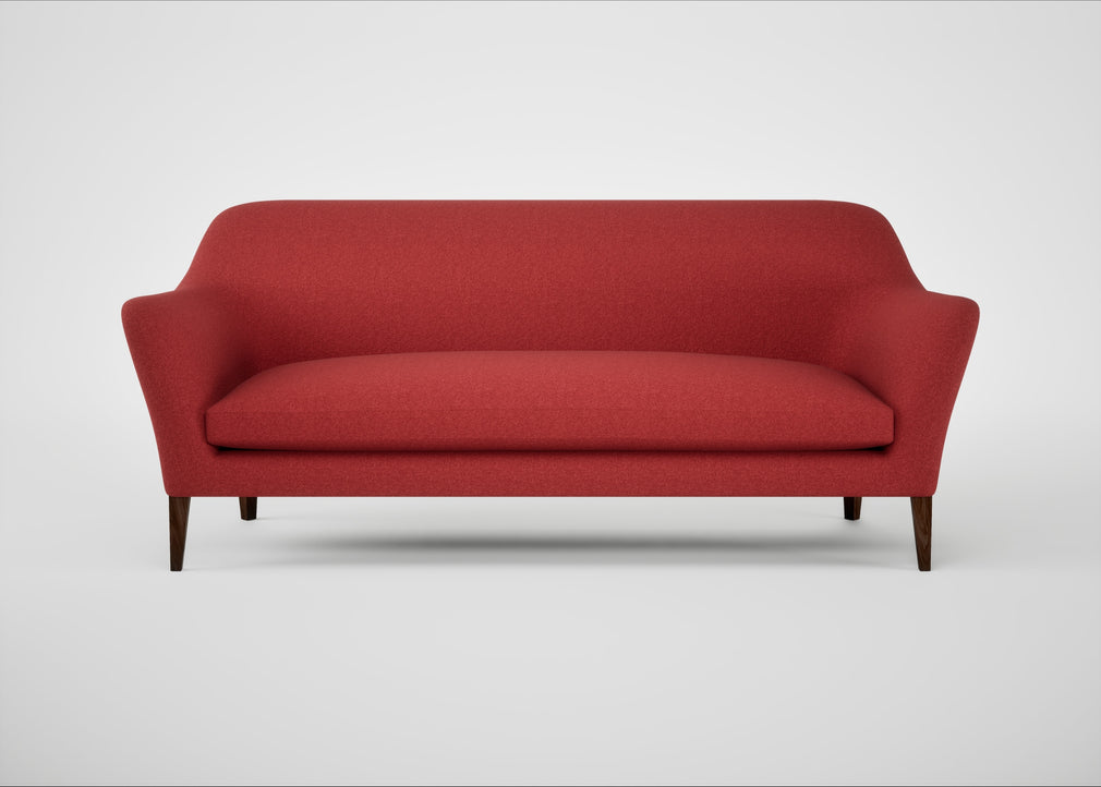 Wallis 4 Seater Sofa Melton Wool Red Oxide / Walnut Stained