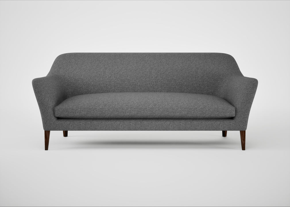 Wallis 4 Seater Sofa Melton Wool Shale / Walnut Stained