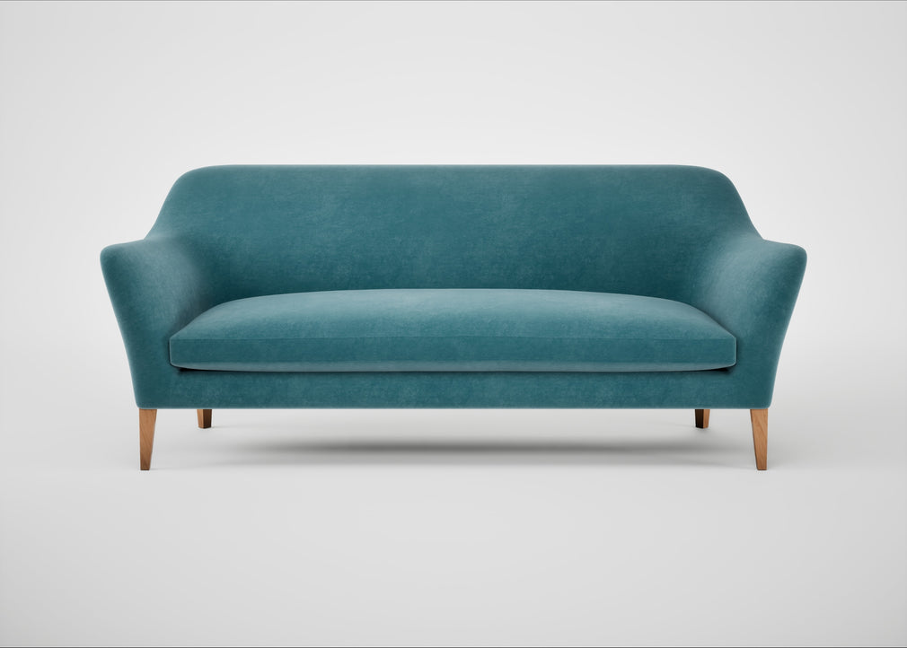 Wallis 4 Seater Sofa Smart Luxe Velvet Airforce Blue / Natural