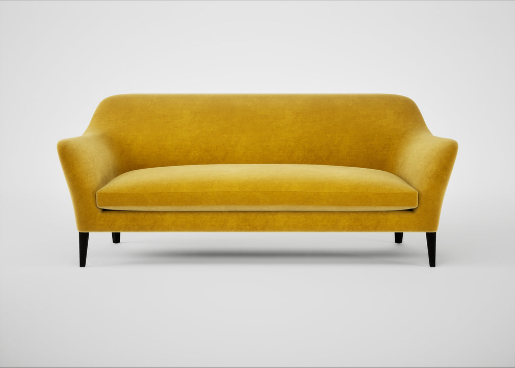 Wallis 4 Seater Sofa Smart Luxe Velvet Canary / Black