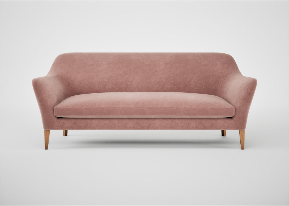 Wallis 4 Seater Sofa Smart Luxe Velvet Dusky Pink / Natural