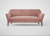 Wallis 4 Seater Sofa Smart Luxe Velvet Dusky Pink / Walnut Stained