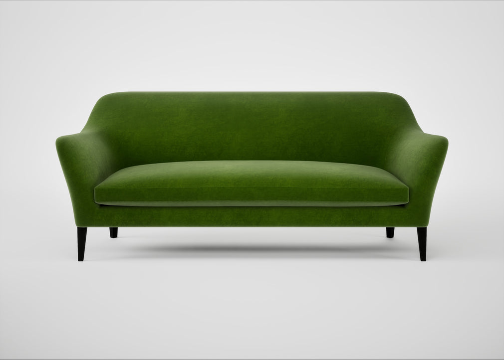 Wallis 4 Seater Sofa Smart Luxe Velvet Grass / Black
