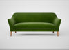 Wallis 4 Seater Sofa Smart Luxe Velvet Grass / Walnut Stained
