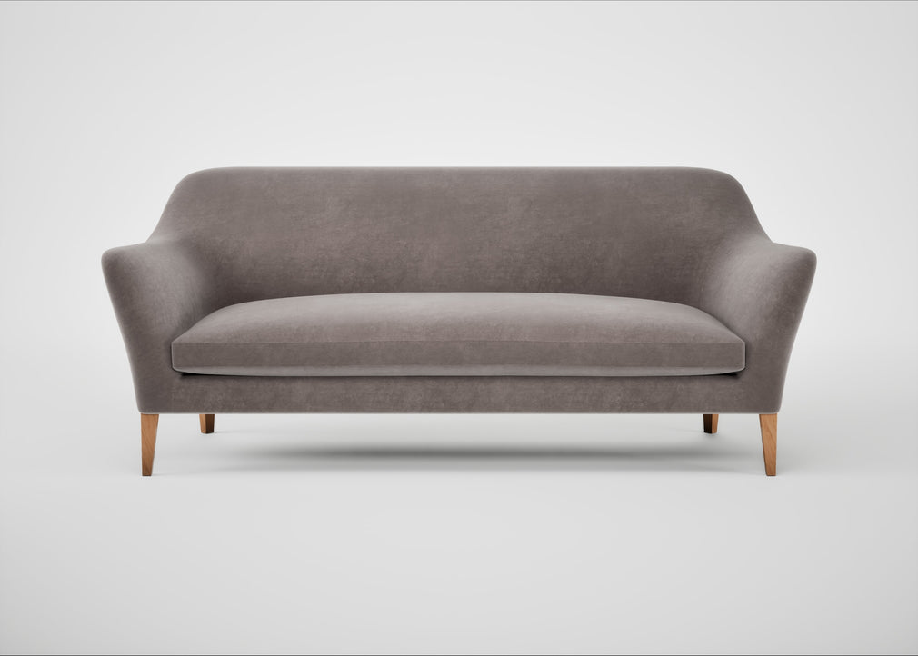 Wallis 4 Seater Sofa Smart Luxe Velvet Mushroom / Natural