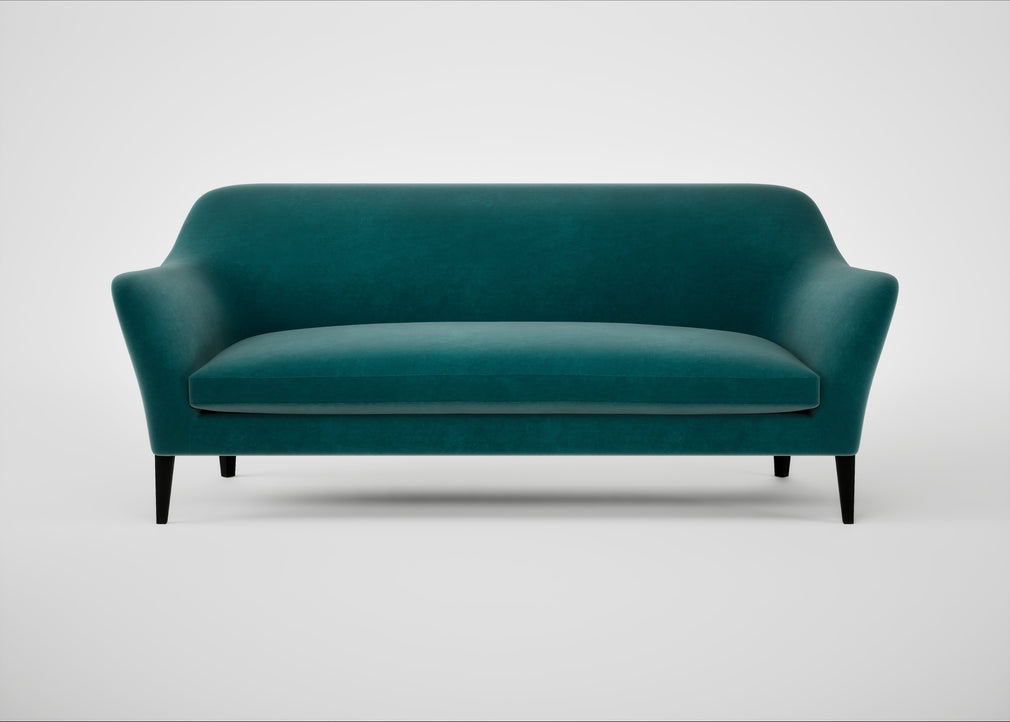 Wallis 4 Seater Sofa Smart Luxe Velvet Ocean Green / Black