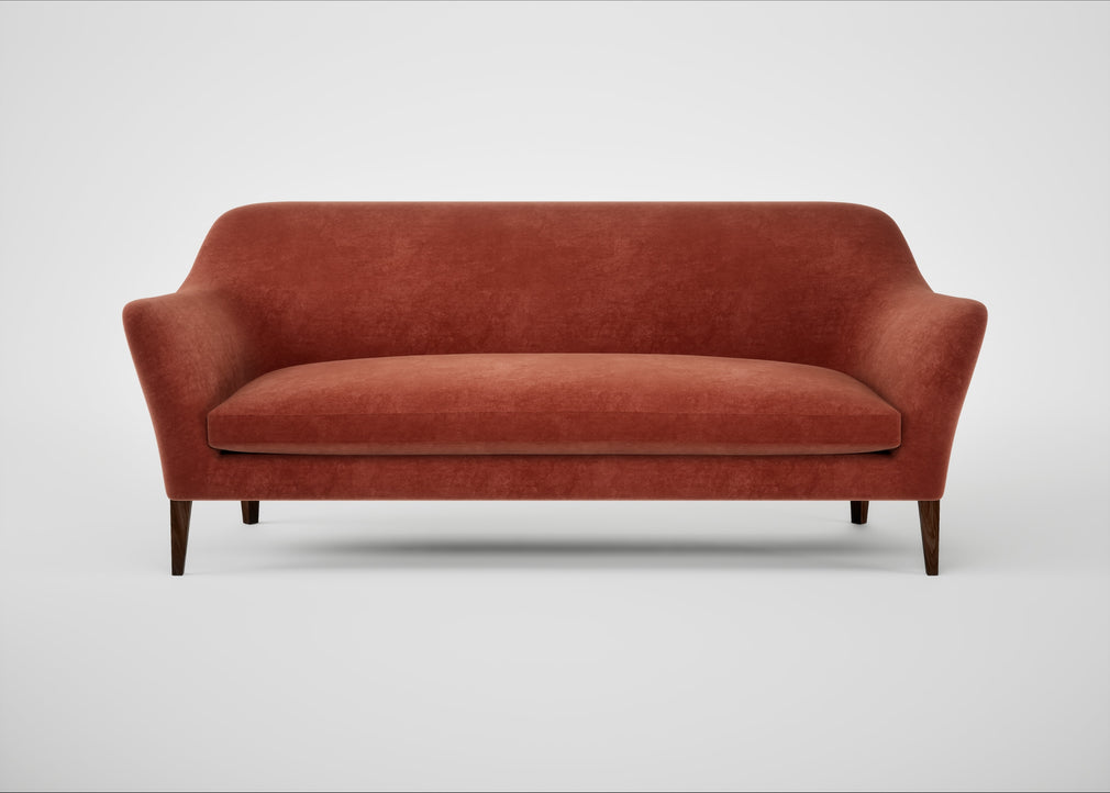 Wallis 4 Seater Sofa Smart Luxe Velvet Tawny / Walnut Stained